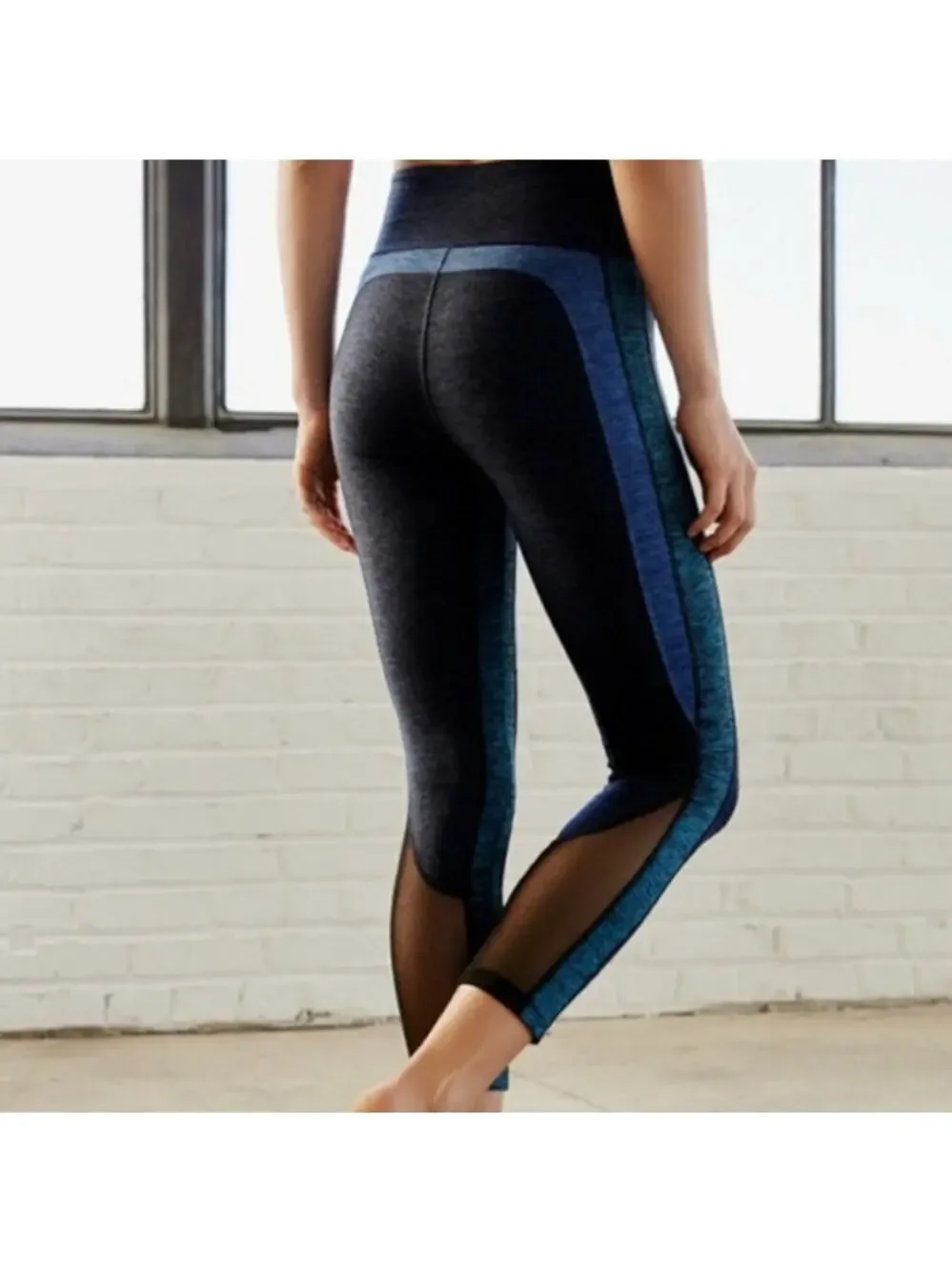 Free People Movement Dylan Blue Colorblock Leggings